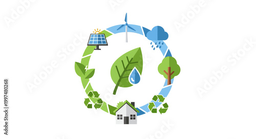 Eco-Friendly Sustainable Life Cycle: Renewable Energy, Recycling, and Nature Conservation for a Green Future