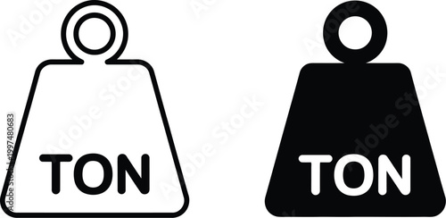 Tonne icons design logo symbol illustration set, vector collection for weight measurement, cargo capacity, logistics and industrial scale branding design elements.