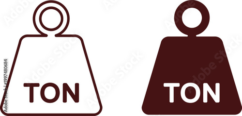 Cuadro en lienzo Tonne icons design logo symbol illustration set, vector collection for weight measurement, cargo capacity, logistics and industrial scale branding design elements