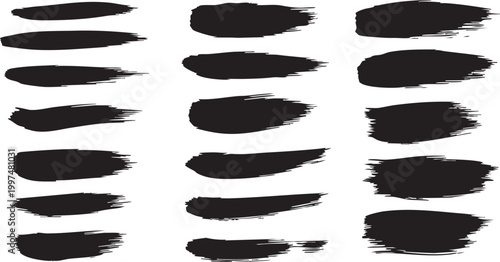 Abstract black brush strokes pattern artistic texture and dynamic shapes