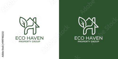 Eco friendly property group logo design element