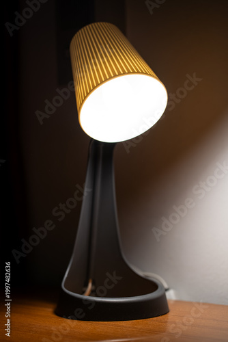 Modern table lamp with warm ambient lighting