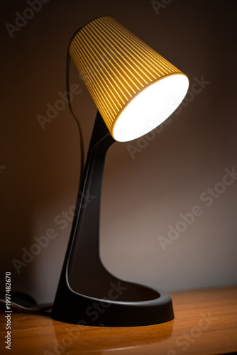Modern table lamp with warm ambient lighting