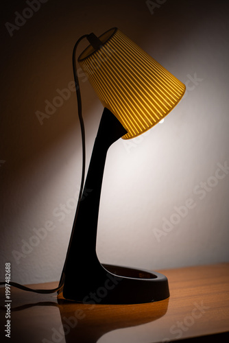 Modern table lamp with warm ambient lighting