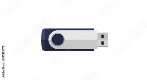 A close-up view of a sleek flate desain USB drive on a clean surface