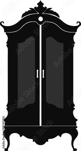 Armoire a tall ornate wardrobe silhouette