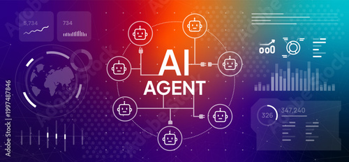 Multi agent artificial intelligence system concept robot for automated workflow management and complex task processing corporate technology environment