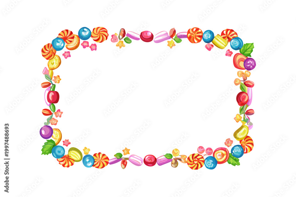 Fototapeta premium Colorful Candy Frame Illustration