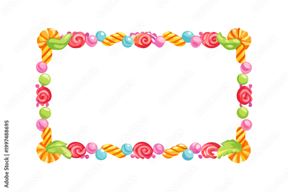 Obraz premium Colorful Candy Frame Illustration