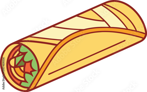 Indian Street Kathi Roll Food Serving Style. Realistic Kathi Roll Spiced Wrap Food Concept. Kathi Roll Indian Cuisine Street Snack Scene. Realistic Indian Kathi Roll Food Wrap Plate. Kathi Roll