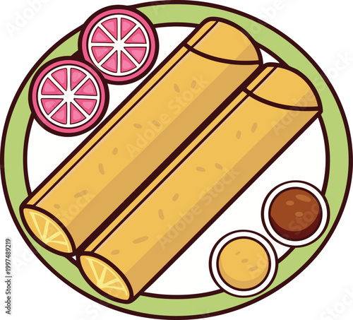 Realistic Kathi Roll Indian Street Food Scene. Kathi Roll Wrapped Indian Food Serving Concept. Indian Kathi Roll Spicy Street Food Wrap. Realistic Kathi Roll Roll Wrap Food Plate. Kathi Roll Tradition