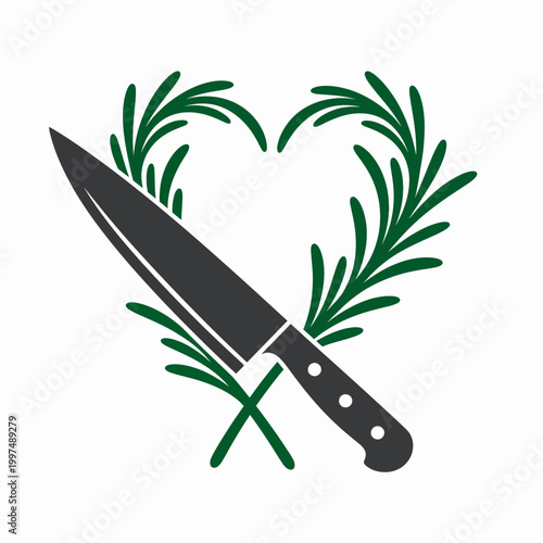 Heart Shaped Rosemary With Chef Knife Father's Day Hari Ayah Fatherhood Dad Papa Father Parent Famil