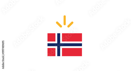 Norway flag with shining light effect.