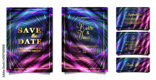 luxury elegant wedding invitation set