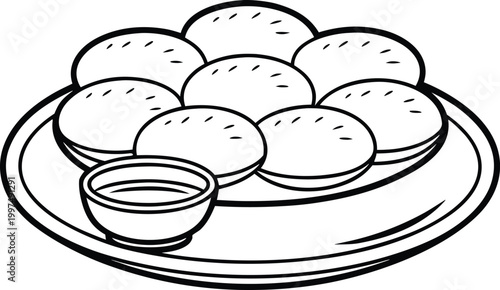 Realistic Pani Puri Indian Street Food Scene. Pani Puri Golgappa Traditional Snack Plate. Indian Pani Puri Street Food Serving Concept. Realistic Pani Puri Crispy Snack Bowl Scene. Pani Puri Spicy