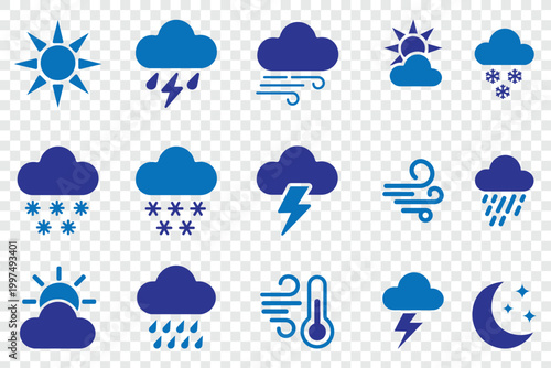 Weather icons set a collection of atmospheric conditions