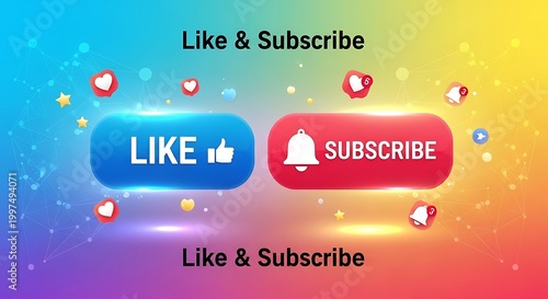 Colorful, glowing buttons with 
