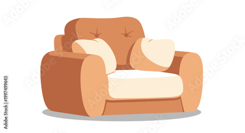 Comfortable Armchair with Cushions, Modern Living Room Furniture