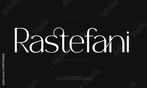 Classic serif display font rastefani with typography typeface lettering branding alphabet editorial creative marketing calligraphy timeless