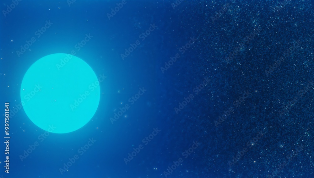 Naklejka premium Glowing blue orb in deep space with stars