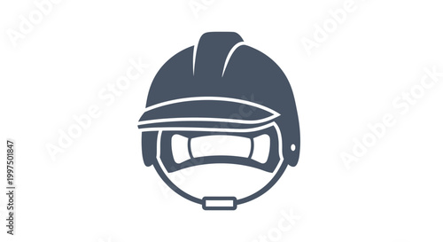 Construction Worker Safety Helmet Icon Illustration