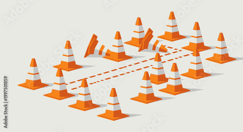 Construction Zone Obstacle Course with Traffic Cones