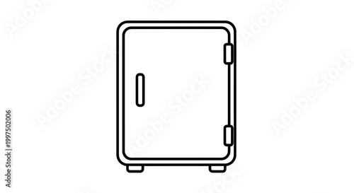 Compact Refrigerator Appliance Isolated on White Background