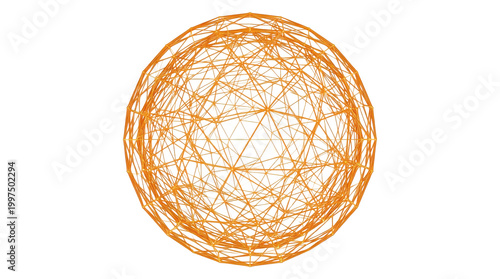 Abstract Orange Interconnected Sphere 3d Render