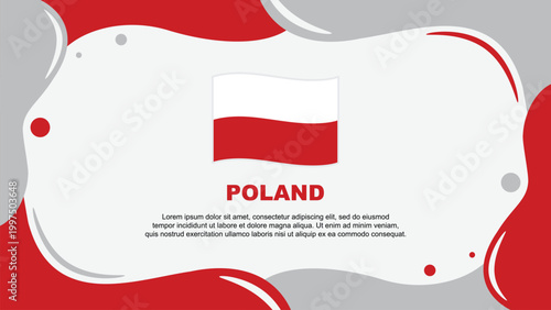 Poland Flag Abstract Background Flat Design Template. Poland Independence Day Banner Wallpaper Vector Illustration. Poland Banner