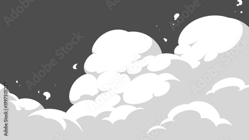 爆発の煙の背景イラスト_16:9