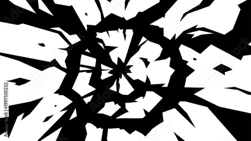 爆発する太い光のエフェクトのイラスト素材_シルエット_16:9