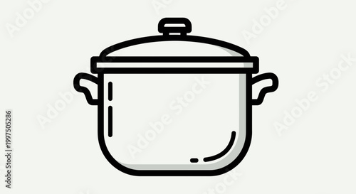 Cooking Pot with Lid Isolated on White Background