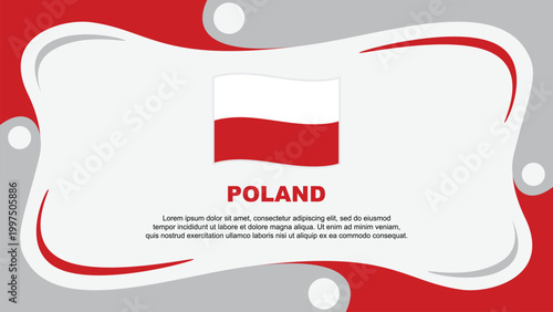 Poland Flag Abstract Background Flat Design Template. Poland Independence Day Banner Wallpaper Vector Illustration. Poland Independence Day
