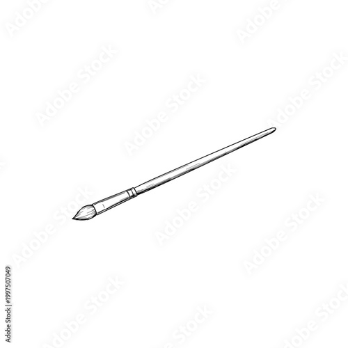 Drawing brush with fine tip for painting and artistic work  