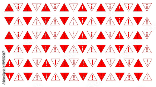 red warning triangle sign background illustration, abstract