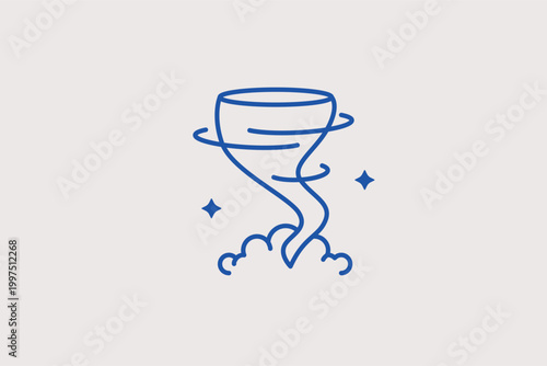 Tornado line icon for destructive whirlwind alerts and severe storm warnings. Alarming vector illustration for public safety announcements and disaster response planning.