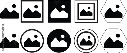 Instant Picture Halftone Icon Collection – Instant Picture Dotted Circles Halftones Geometric Dots Gradient – Dot Spray Gradient Vector Set for Modern Graphic Design