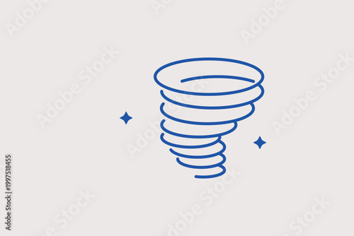 Tornado line icon for severe whirlwind events and destructive natural disaster warnings. Alarming vector illustration for disaster preparedness kits and extreme weather tracking maps.