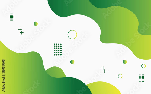 Modern Green Abstract Fluid Shapes Minimal Geometric Background Design
