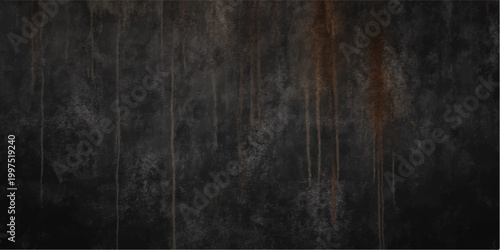 Dark vintage grunge wood texture background with aged dark black surface pattern and rough antique wallpaper style