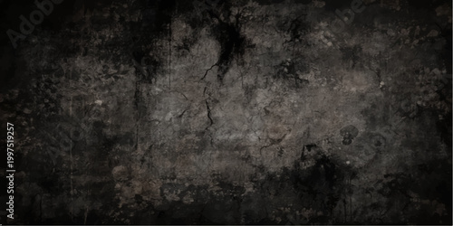 Dark vintage grunge wall texture background with aged dirty concrete and paper surface pattern, dark rough antique textured backdrop design