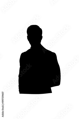 Simple groom silhouette bust, isolated wedding fiance shadow shape icon
