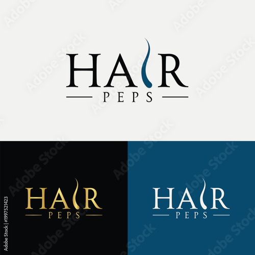 Canvastavla Creative Hair Salon Logo with Abstract Hair Strand Icon