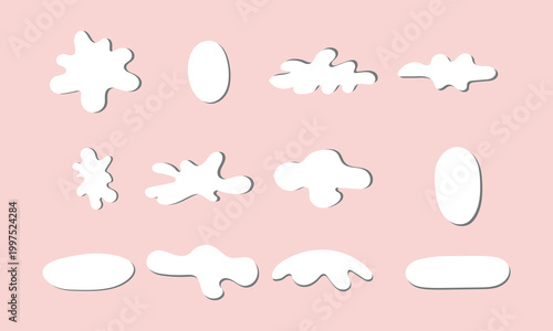 Simple flat cartoon cookie shapes set with different designs