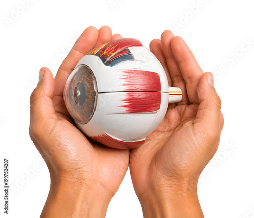 Hands Holding Human Eye Model – Vision Care and Ophthalmology Concept