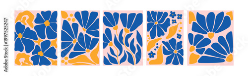 Принти на полотні Modern floral wall art collection, abstract botanical organic shapes