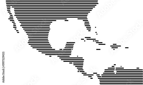 Map of Mexico showing the earth with a few horizontal black lines. No labels at all.