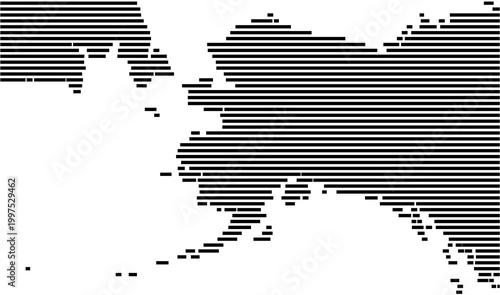 Map of Alaska showing the earth with a few horizontal black lines. No labels at all.