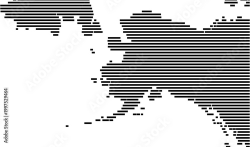 Map of Alaska showing the earth with a few horizontal black lines. No labels at all.
