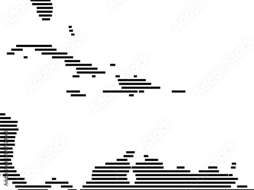 Map of Caribean Sea showing the earth with a few horizontal black lines. No labels at all.